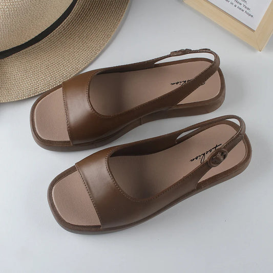 Sandalia plana Compfort Andrea chocolate